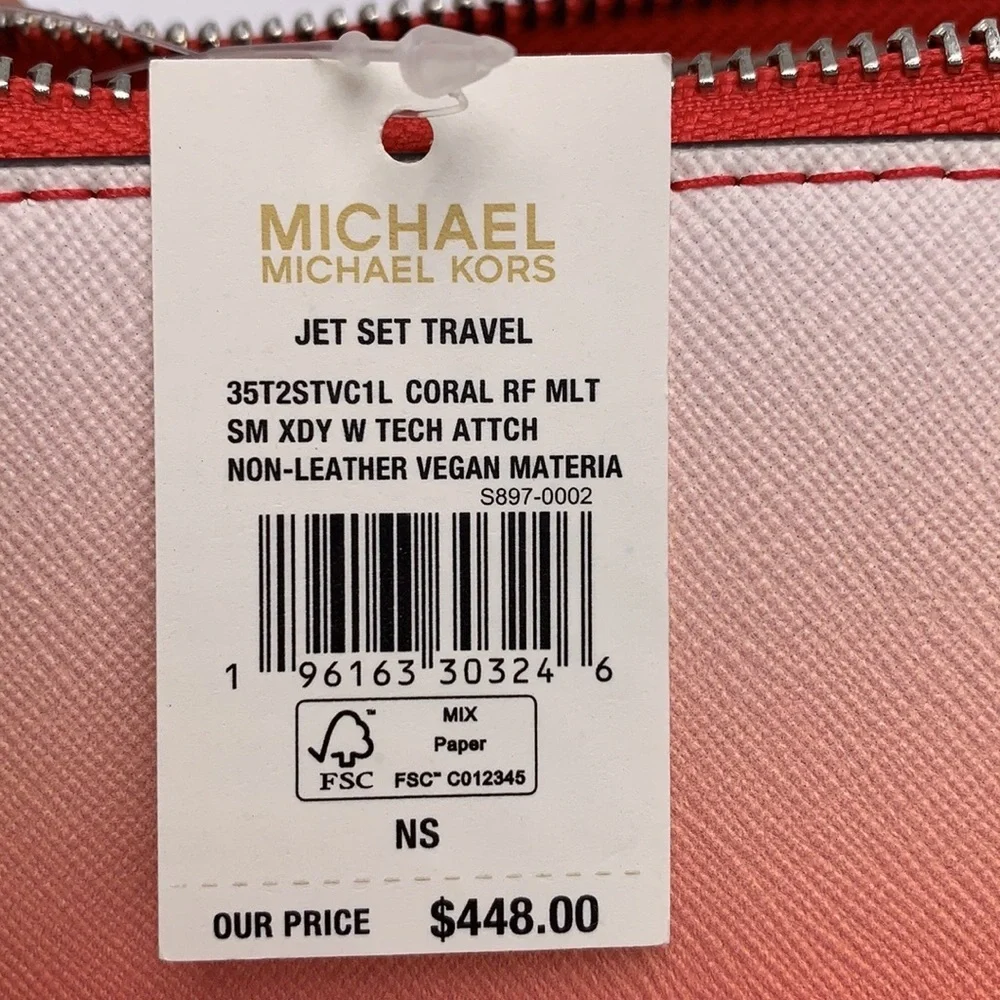 Michael Kors Jet Set Travel Tech Attached with Adjustable Coral Reef Crossbody